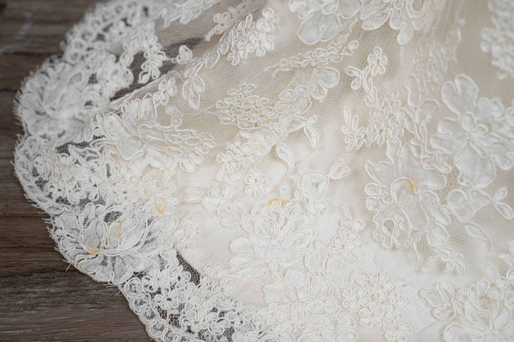 Modern Trousseau Chiffon & Lace Gown Size 12