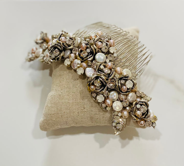 Floral Pearl Comb by Erin Cole