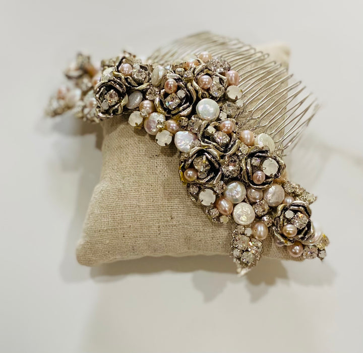Floral Pearl Comb by Erin Cole