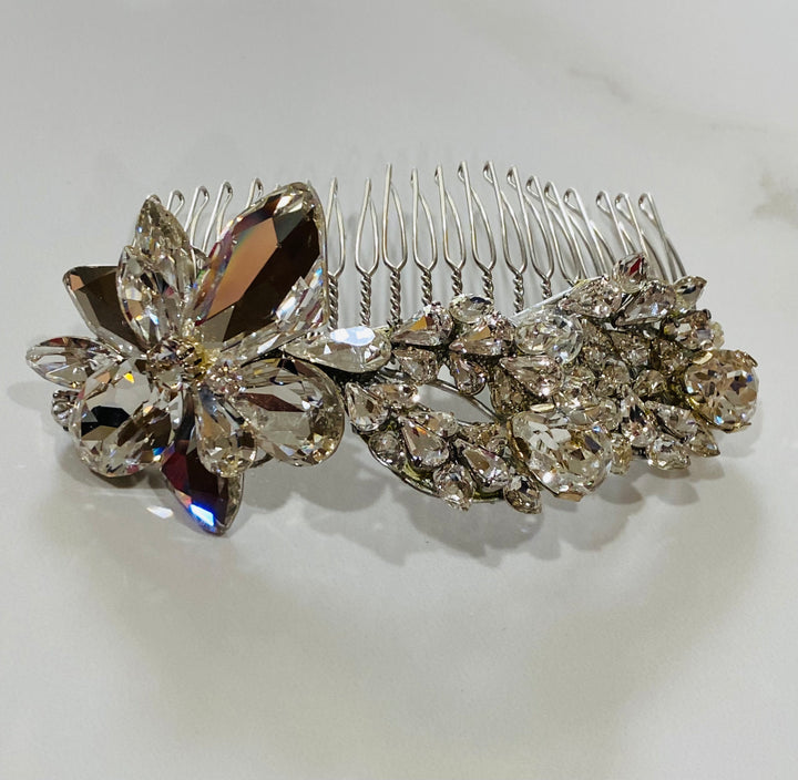 Floral Crystal Comb by Erin Cole