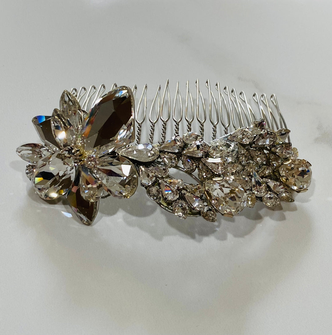 Floral Crystal Comb by Erin Cole