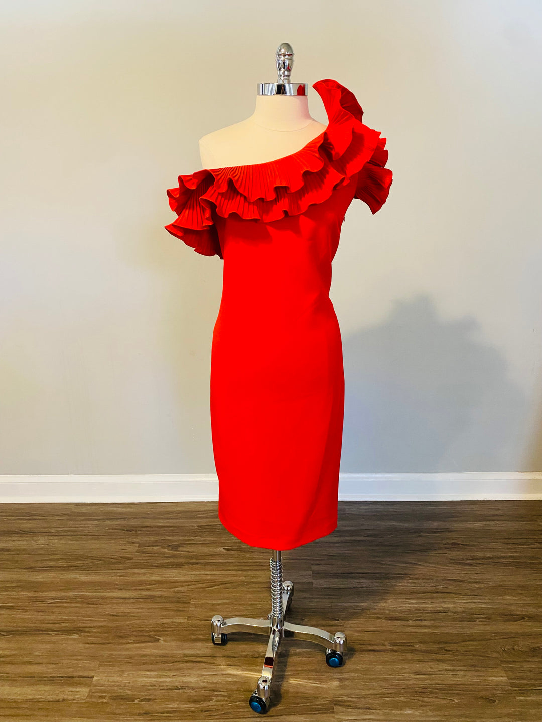 Alberto Makali One Shoulder Cocktail Dress (Available in Red)
