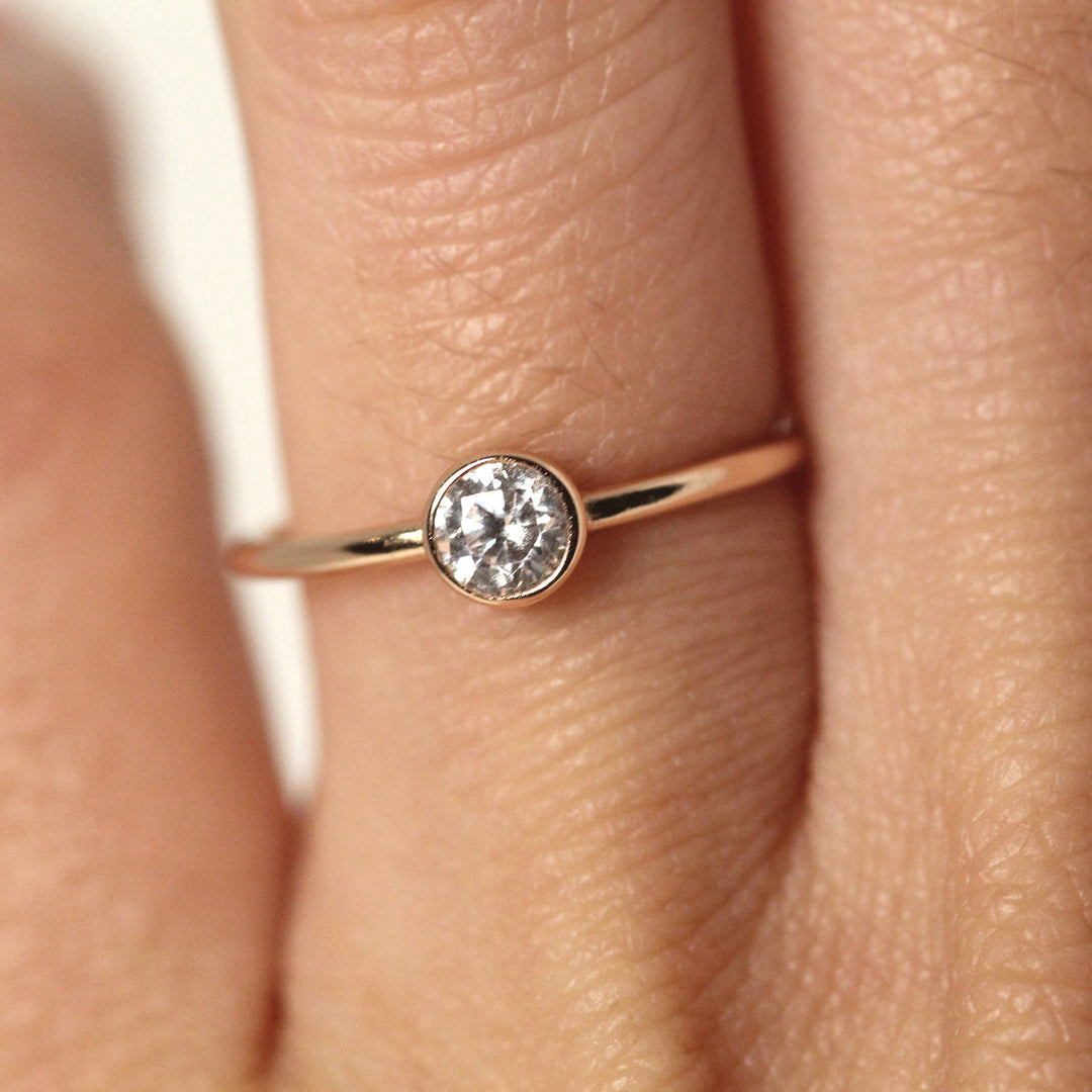 Solitaire Bezel Setting Diamond Engagement Ring Regular price