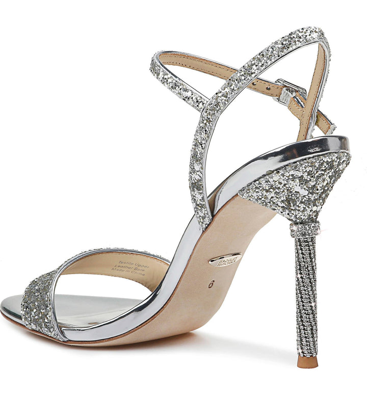 Badgley Mischka OLYMPIA Sandal, Silver Glitter