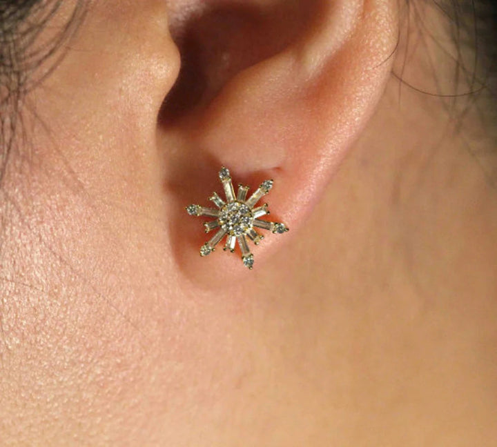 Shiny Star Silver Earrings