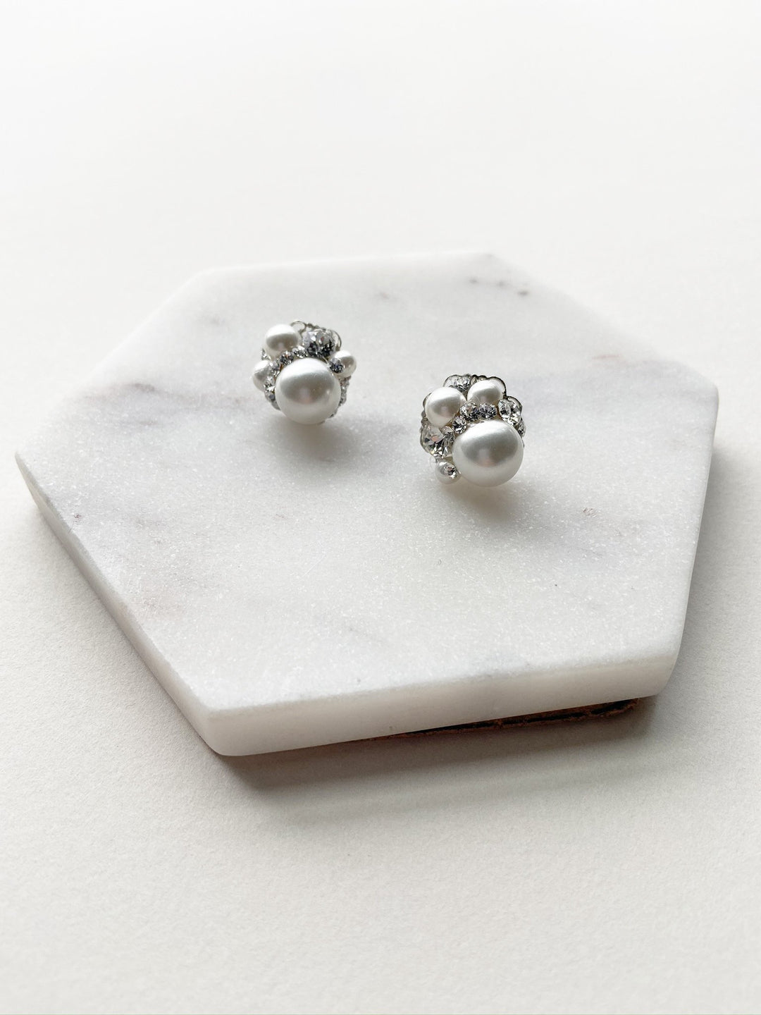 Pearl Cluster Earrings by Haute Bride